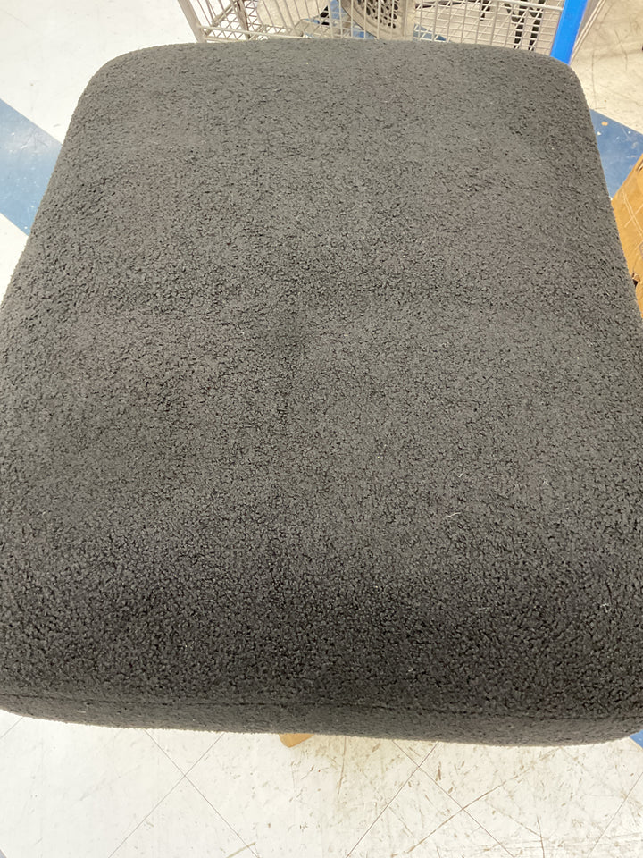 Sherpa Ottoman black, foot rest, modern vanity stool seating, foot stool for living room set, Retail $ 226.99