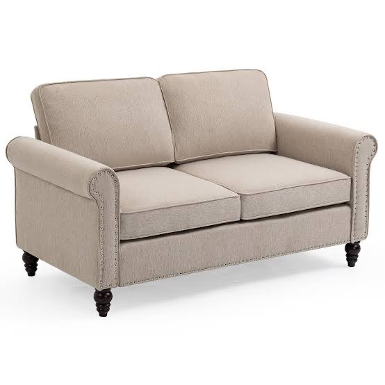 nailhead trim upholstered loveseat sofa COLOR MAY NOT BE EXACT