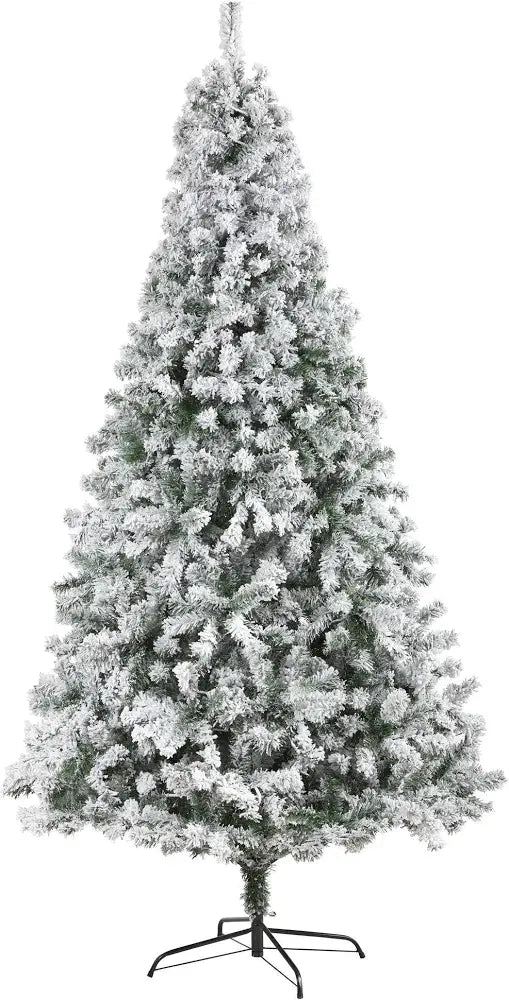 Nearly Natural 8-ft Flocked Rock Springs Spruce Artificial Christmas Tree (NOT SHIPPED IN ORIGINAL BOX)