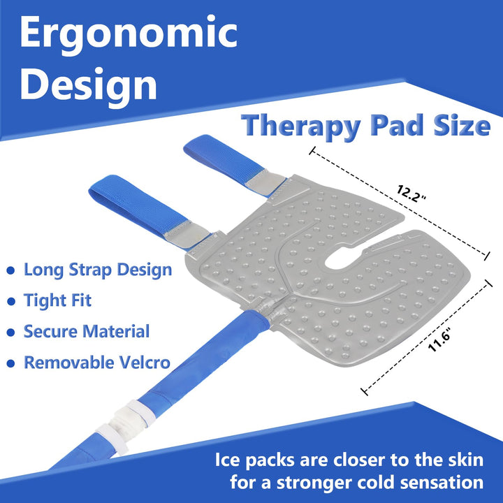 Inmoredo Cold Therapy System Ice Machine System for ACL Knee Surgery Recovery - Quiet Pump, Flexible Kit, Portable, Knee Ice Machine, Ideal for Sports Injuries, Pains, Strain & Stiffness, Sprain