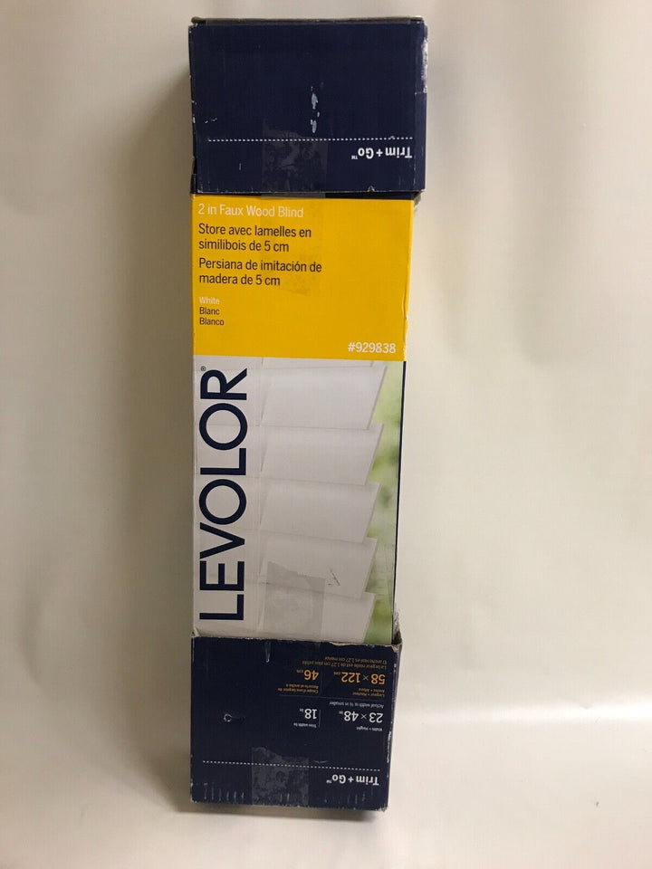 LEVOLOR 2-in White Faux Wood Blinds. Precut to 22 1/4" X 48". Hardware Included