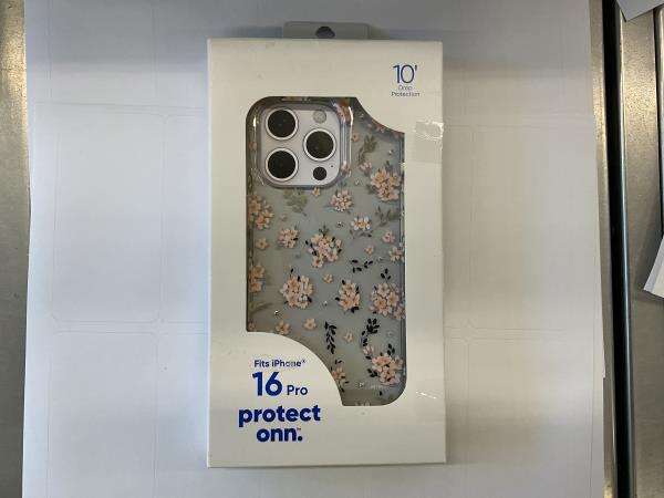 Onn Pink Floral with Gems Phone Case for iPhone 16 Pro Retail $12.98