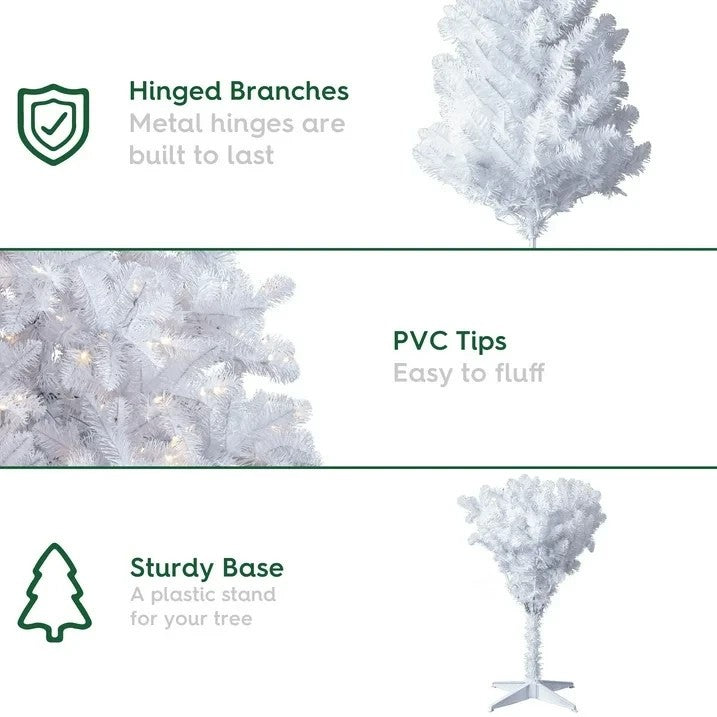 6.5ft Prelit White Madison Pine Artificial Christmas Tree Color-Changing LEDs Retail $99.00