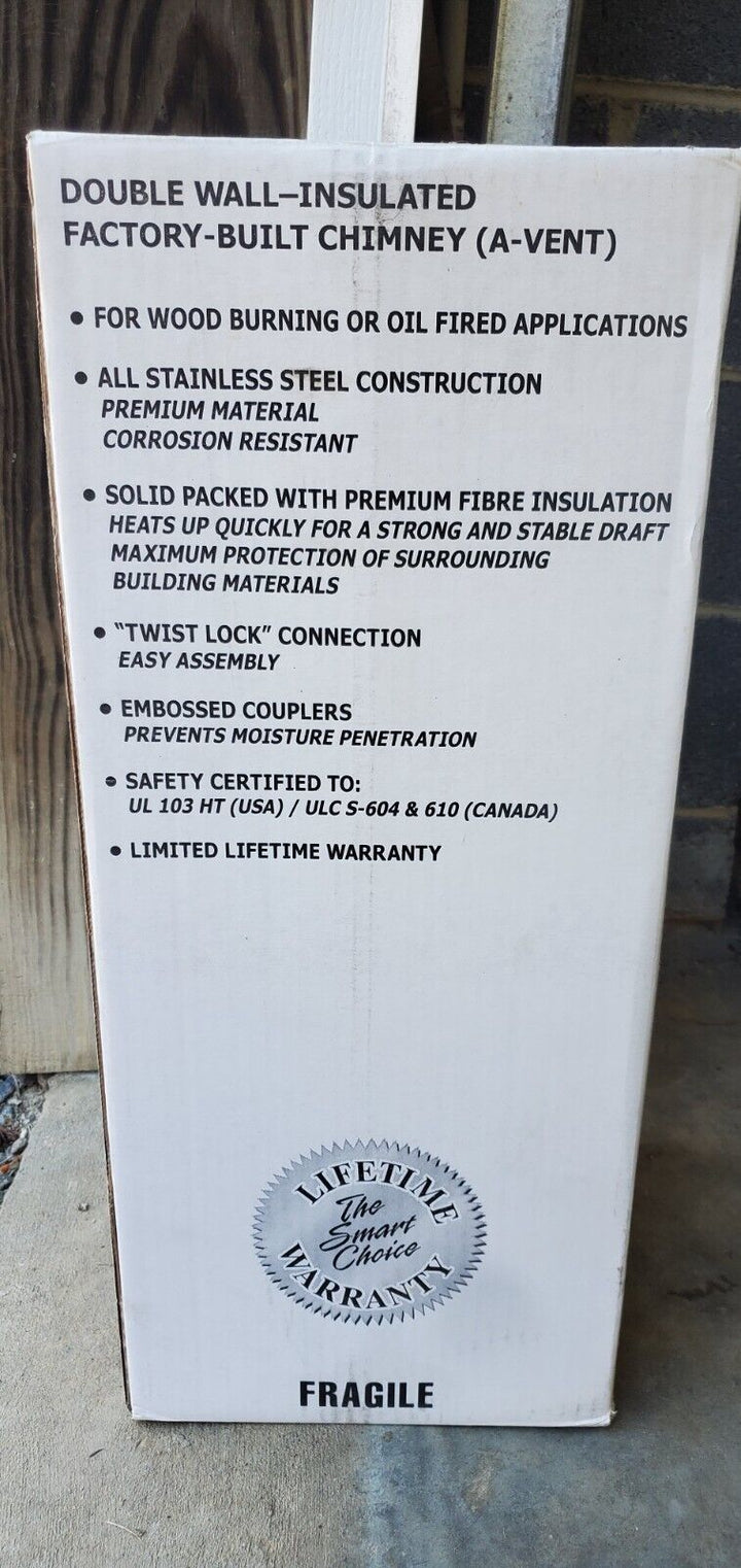 SuperVent 24-in L X 8-in Dia Stainless Steel Insulated Double Wall Chimney Pipe