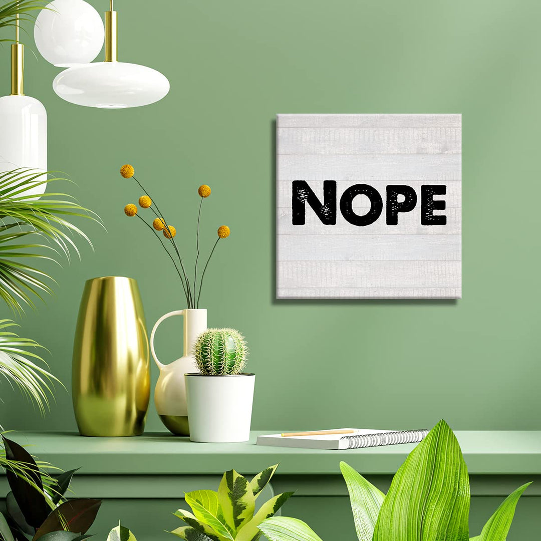 Country Office Nope Canvas Prints Wall Art Decor Desk Sign Coworker Gift Poster Painting Framed Artwork 8 x 8 Inch Home Office Dorm Shelf Wall Decoration