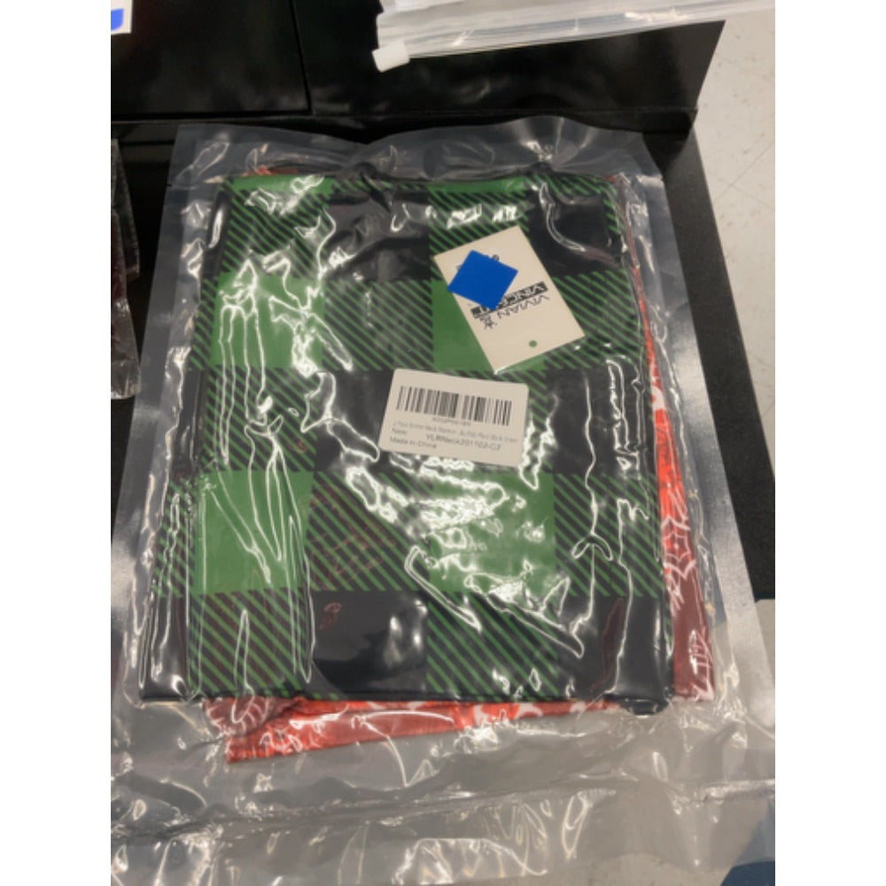 VIVIAN & VINCENT 2 Pack Winter Neck Warmer Gaiter Ski Fleece Warm Windproof Face Scarf Cover Mask for Snowboard Red Snowflake and Buffalo Plaid Black Green