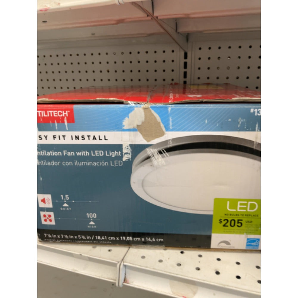 Ventilation Fan 1.5-Sone 100-CFM White Decorative Lighted Bathroom Fan (OPENBOX)