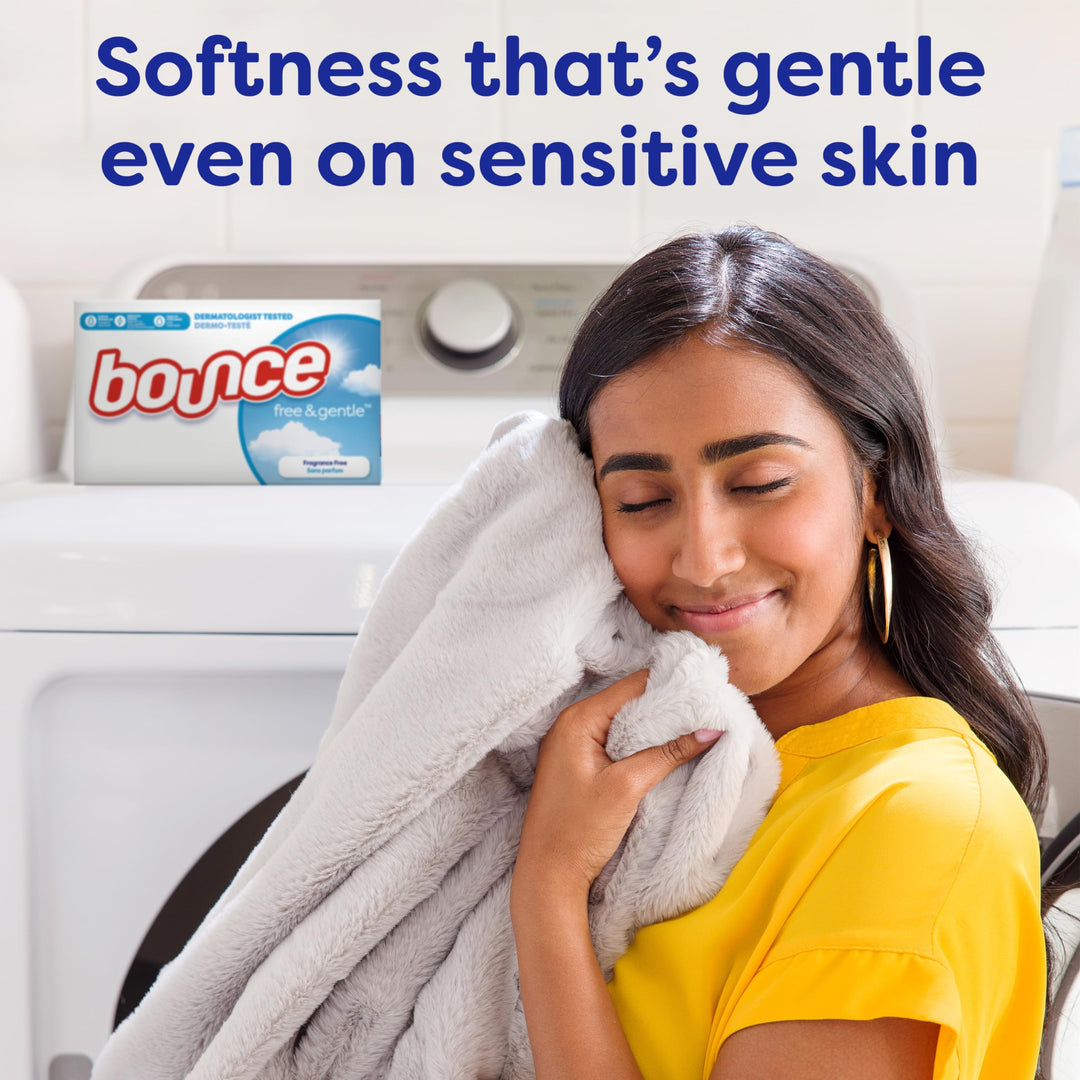 Bounce Free & Gentle Dryer Sheets, Unscented, 120 Count