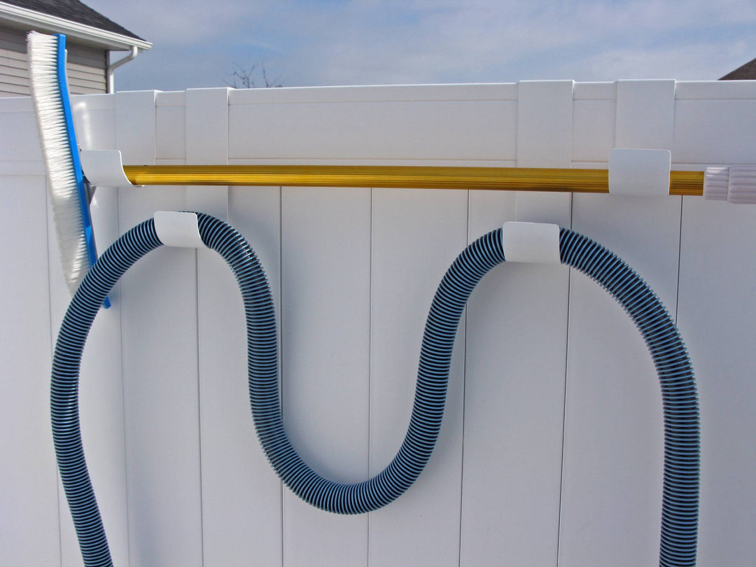 MIDE Products 135W-2 Aluminum Pool Accessory Hooks Pair, 6-Inch Long, White