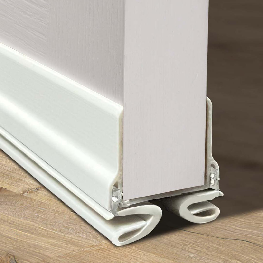M-D Building Products 43398 32 in. White Vinyl & Rubber CinchÂ® Slide-On Interior Under Door Seal