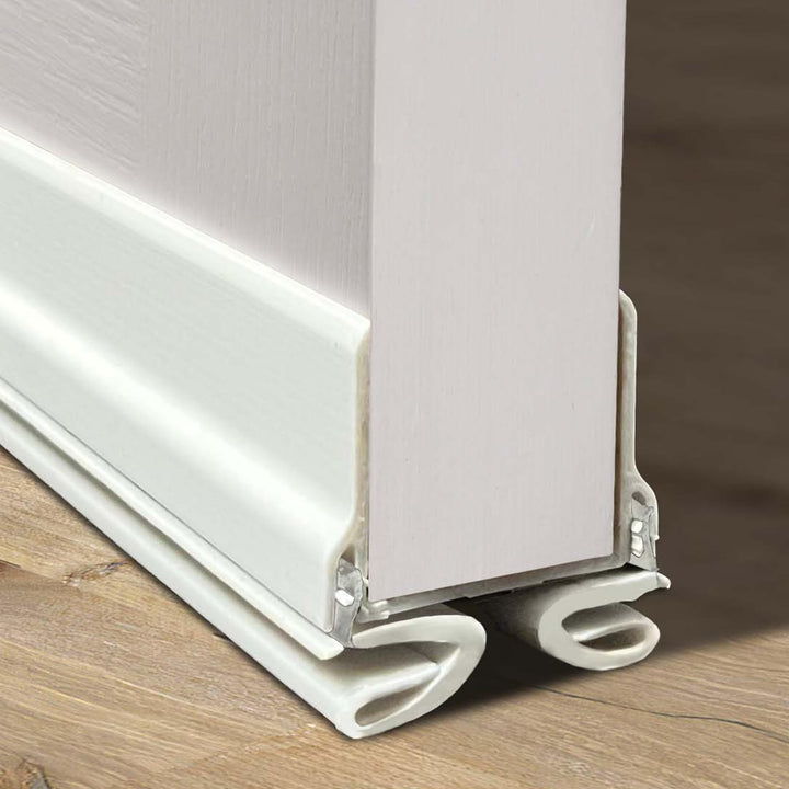 M-D Building Products 43398 32 in. White Vinyl & Rubber CinchÂ® Slide-On Interior Under Door Seal
