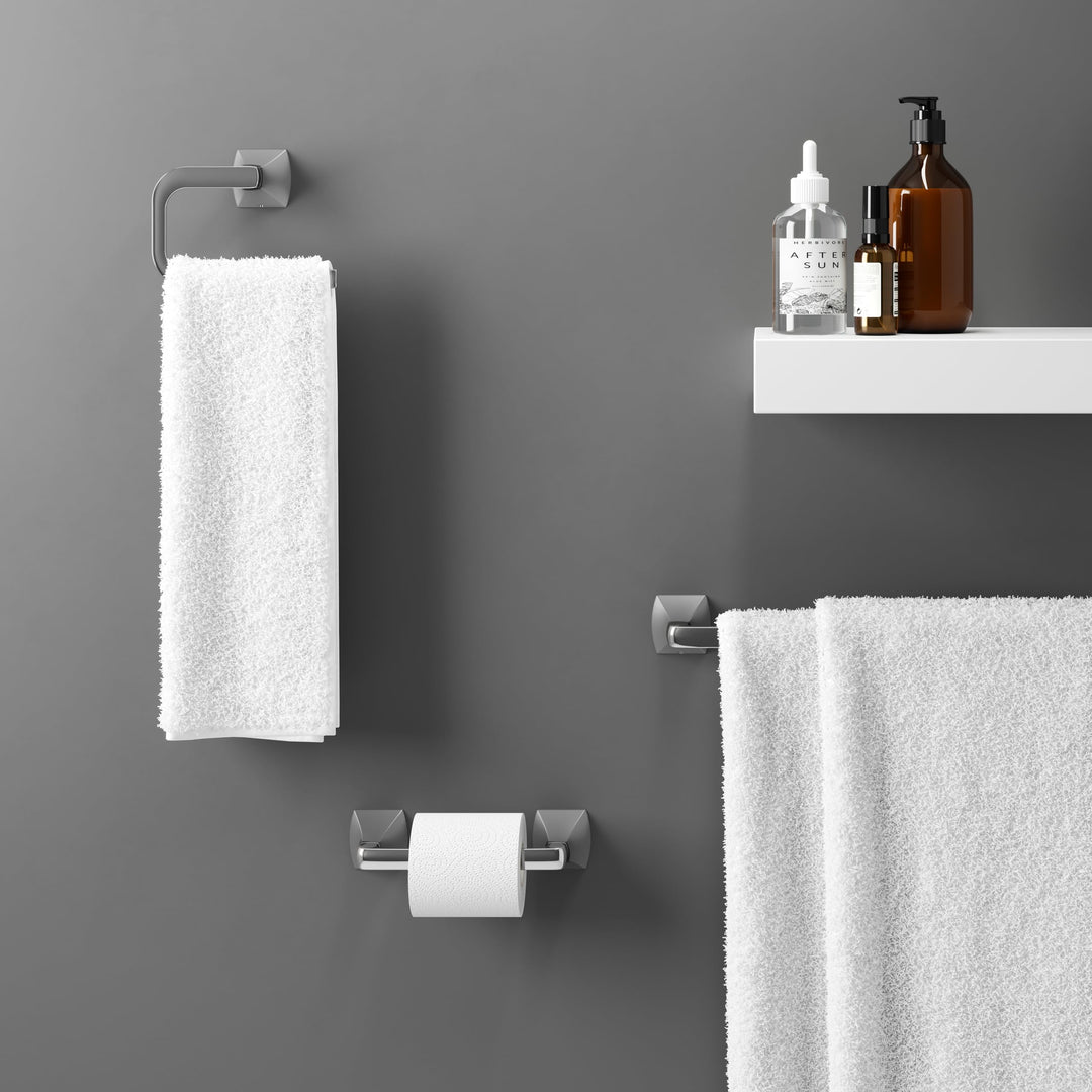 Pfister Bruxie Towel Ring, Hand Towel Holder for Bathroom, Wall-Mounted, Screw-in, Polished Chrome Finish, BRBBIE0C