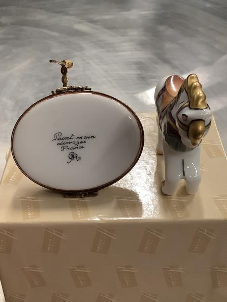 Limoges France Porcelain Horse & Carousel Box Set Retail $149.99
