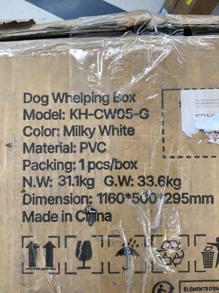 VEVOR Dog Whelping Box KH-CW05-G Milky White PVC Retail $189.99
