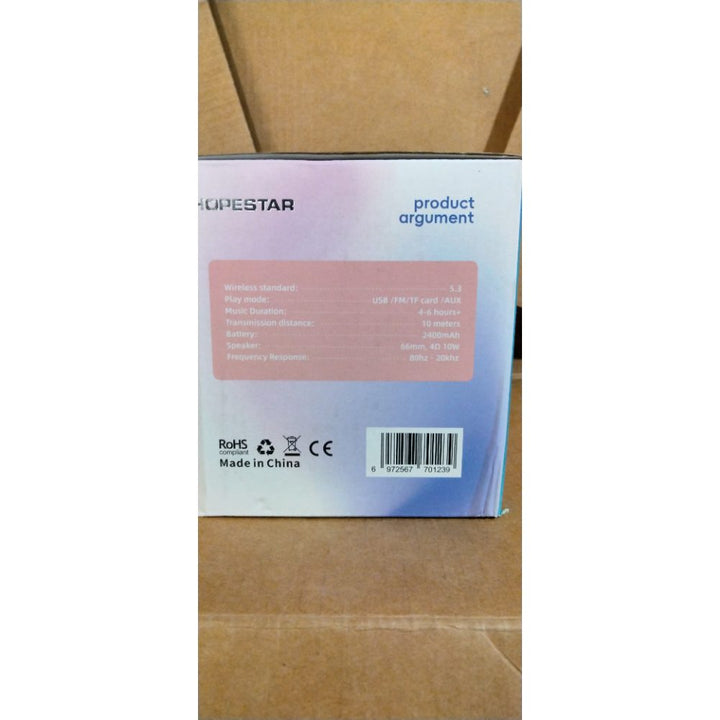 Hopestar P61 Portable Bluetooth Speaker - IPX6 Waterproof, 64mm Drive, PINK Retail $35.00