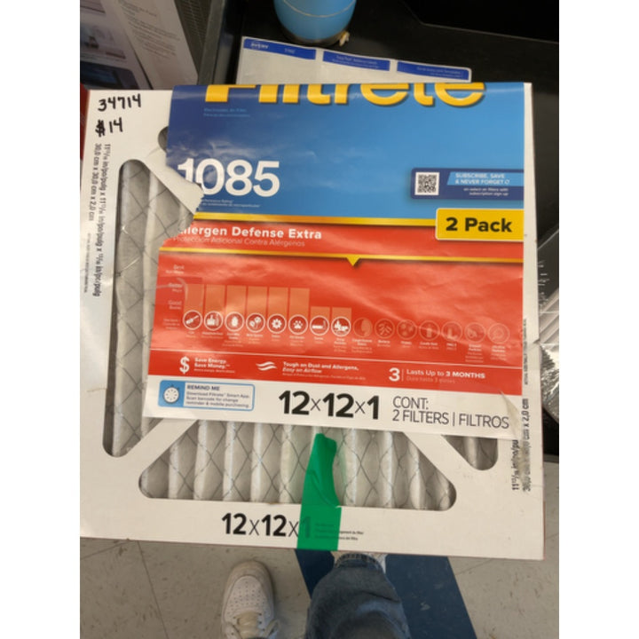 4 Qty Pack 3M Filtrete Allergen Defense EXTRA 1085 Filter 12x12x1 (11.8 X 11.8)