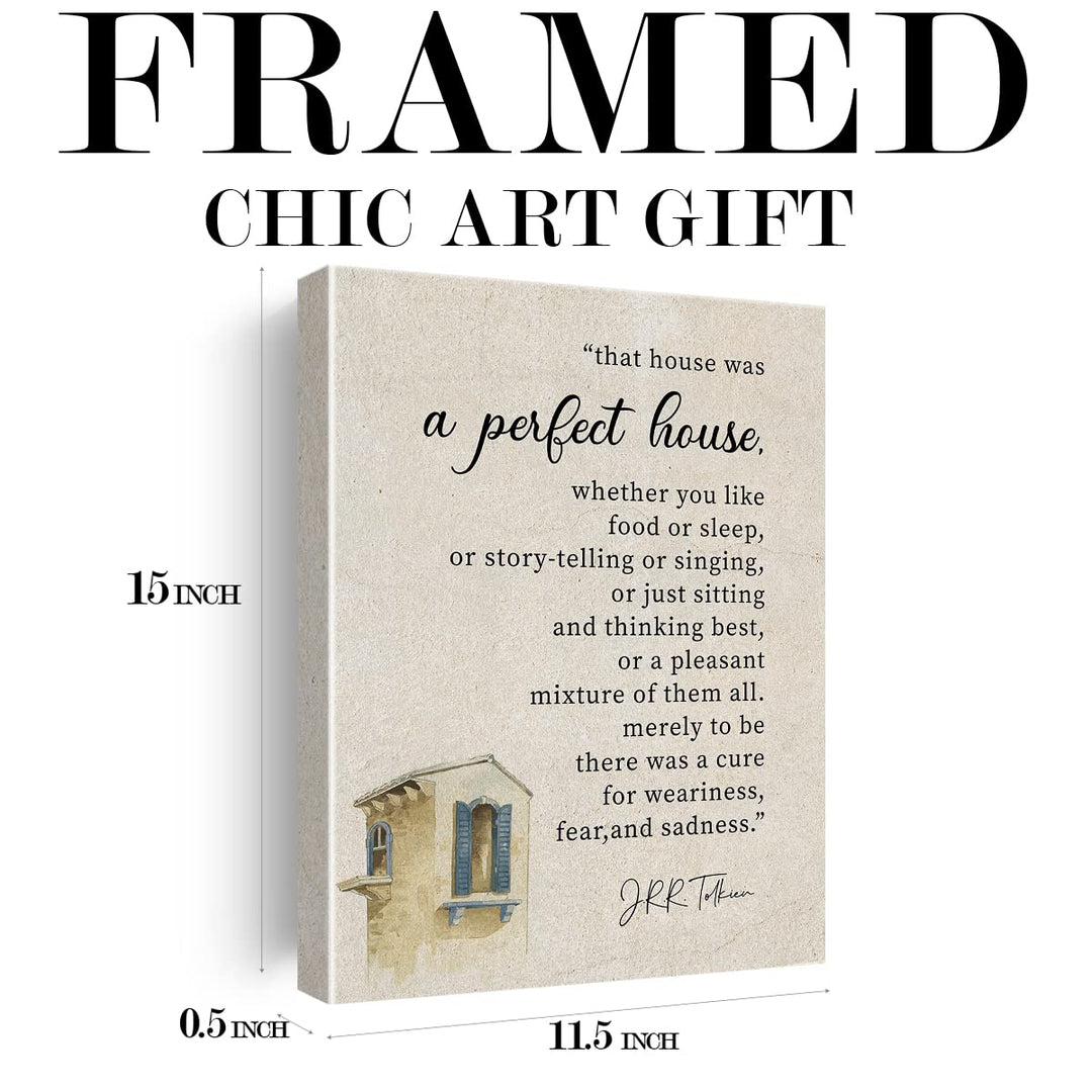 Inspirational Quote Canvas Wall Art Decor That was a Perfect House Poster Painting Framed Vintage Literature Print Signs Picture for Home Room Decor 12 X 15 inch