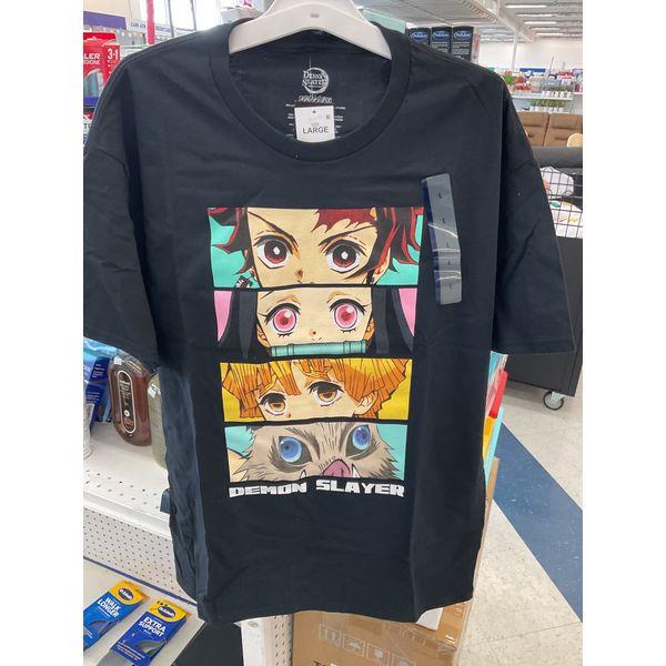 Demon Slayer, Graphic T-Shirt, Large, Crew Neck, Black Retail $14.00