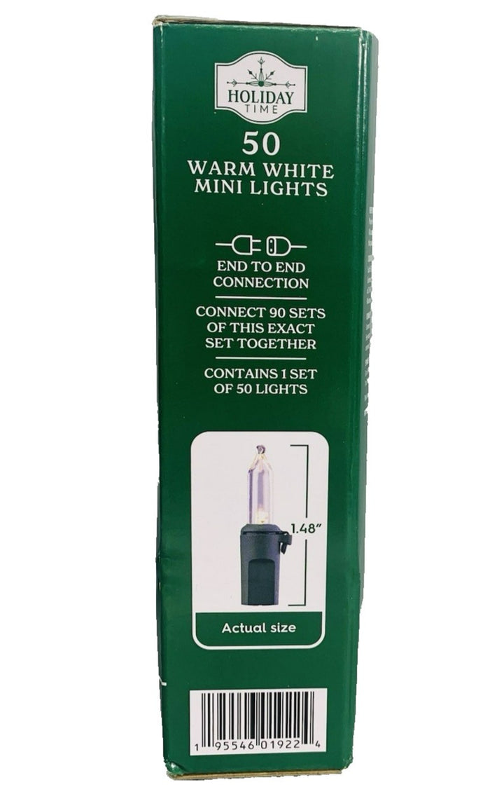 Clear Mini Light String 50 Count Christmas LED Warm White Green Wire Wedding 10 Retail $14.95