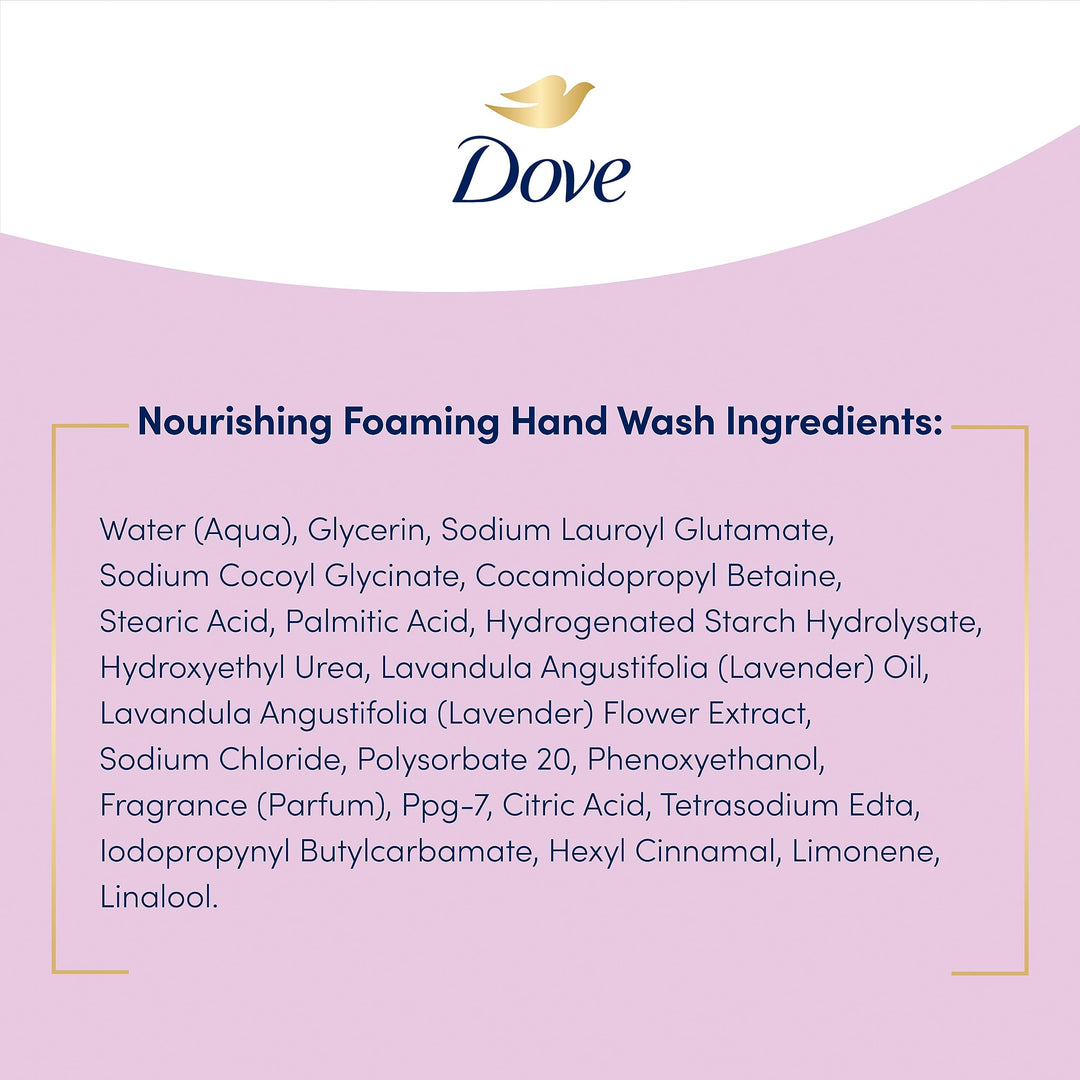 Dove Nourishing Foaming Hand Wash Lavender & Chamomile Touchless Battery Operated Dispenser Kit Moisturizing Foaming Hand Wash Refill 10.1 oz