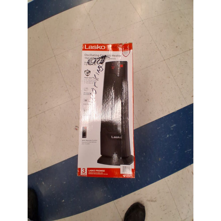 Lasko 22  1500W Oscillating Ceramic Tower Space Heater with Remote  Black  CT 22850New