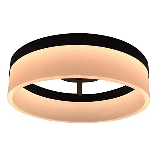 allen + roth Lynnpark 11.95-in Matte Black Modern/Contemporary Flush Mount Light