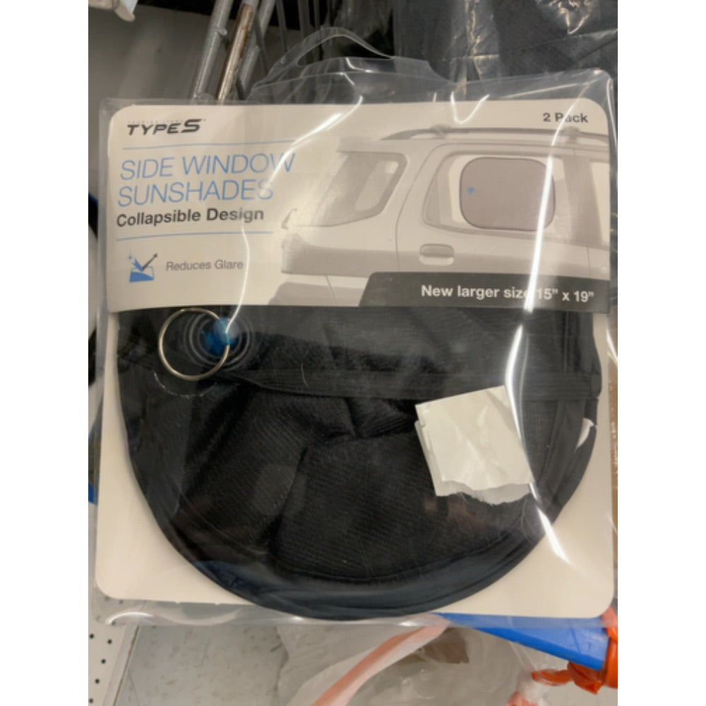 Type S - Side Window Sunshade  15  X 19   2 Pack  Black - NEW