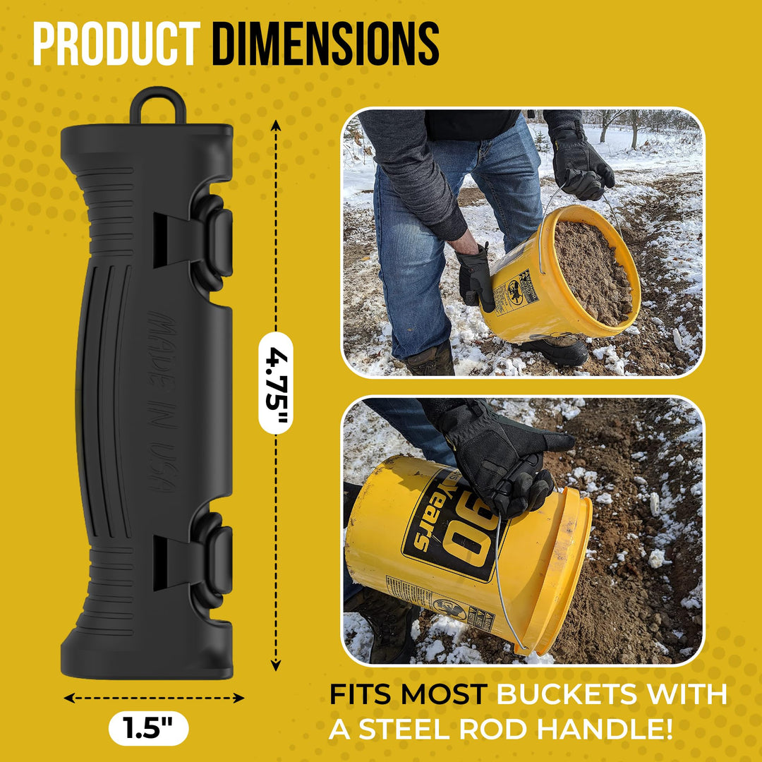 TEC Products HANDTEC Bucket Handle Grip - Ergonomic Rubber Handle Replacement for Construction, Farming, Gardening & DIY Projects - Non-Slip & Durable - Made in USA - Pack of 1 (4.75 x 1.5 Inches) Retail $8.00