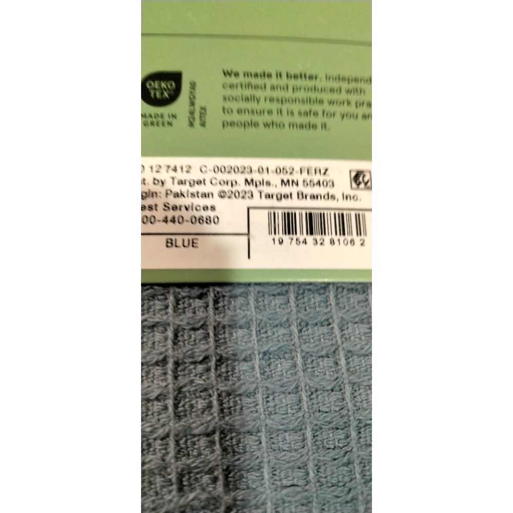 Waffle Kitchen Towel Blue - Figmint™ Retail $3.00