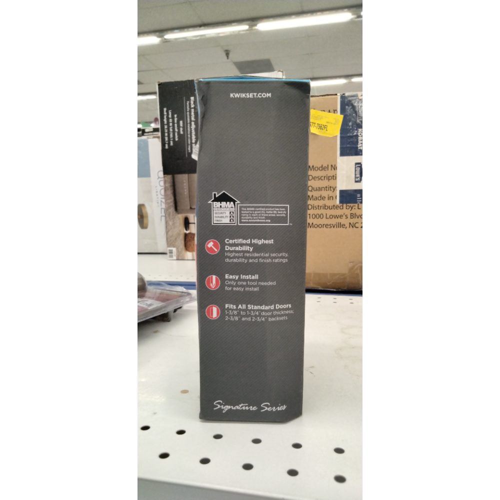 Kwikset Signature Series Pismo Matte Black Knob Right or Left Handed