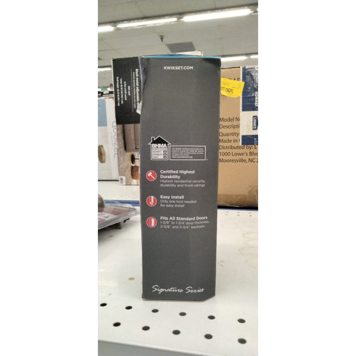 Kwikset Signature Series Pismo Matte Black Knob Right or Left Handed