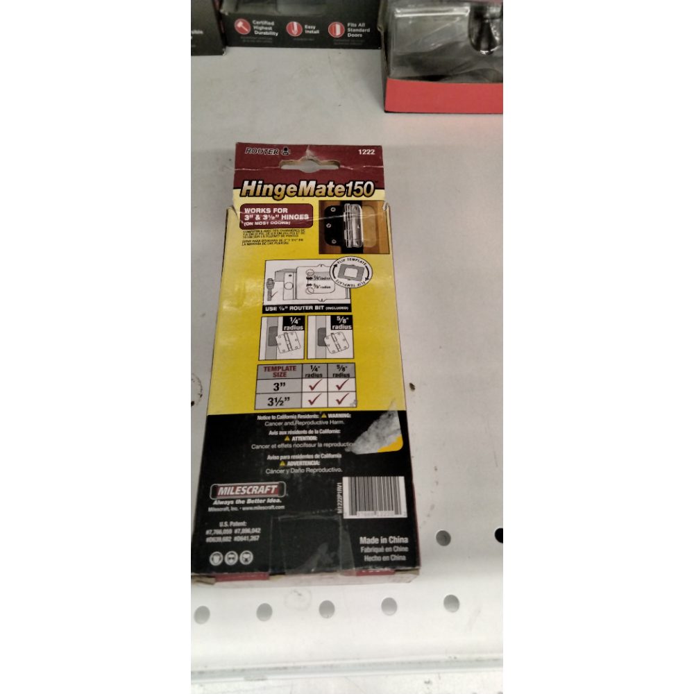 Milescraft 1222 Hinge Mate 150 â€“ Door Hinge Installation Kit/Mortiser Template, Door Hinge Jig, Door Router Template fits 3â€ and 3.5â€ Hinges, Fits Most Doors