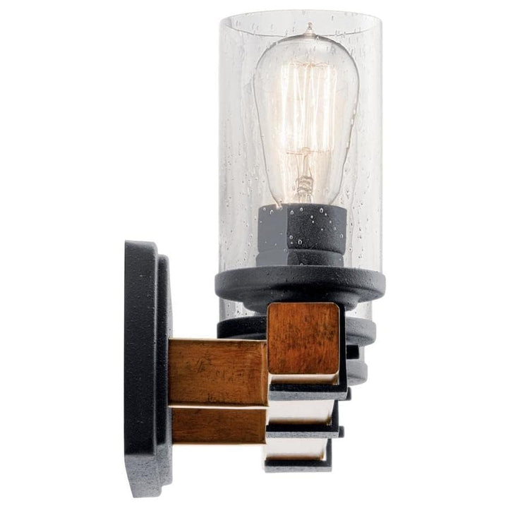 Kichler Lighting 3 Light Barrington Distressed Black and Wood Bathroom Vanity Light