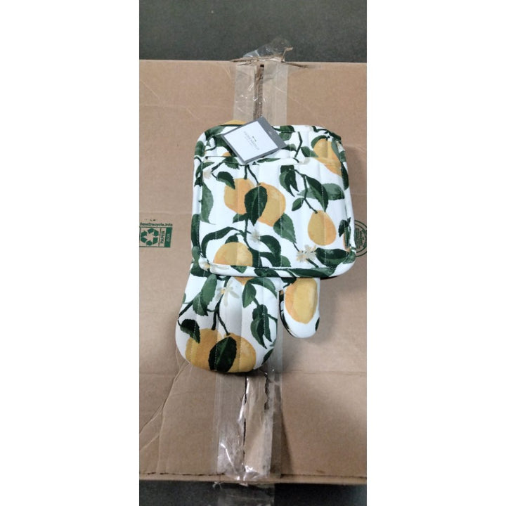 2pc Cotton Printed Lemon Oven Mitt and Pot Holder Set - Threshold™ Retail $10.00