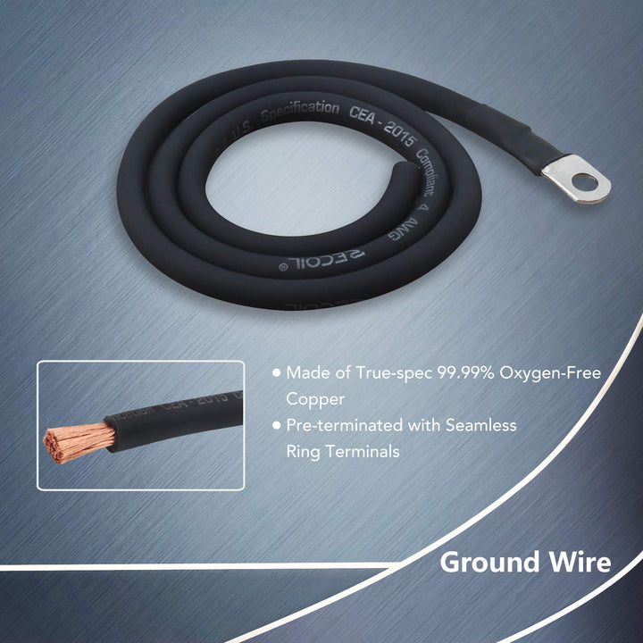 Recoil PCK8 True 8 Gauge 99.99% Oxygen Free Copper Complete Amplifier Wiring Kits, Subwoofer Installation Wiring Wire