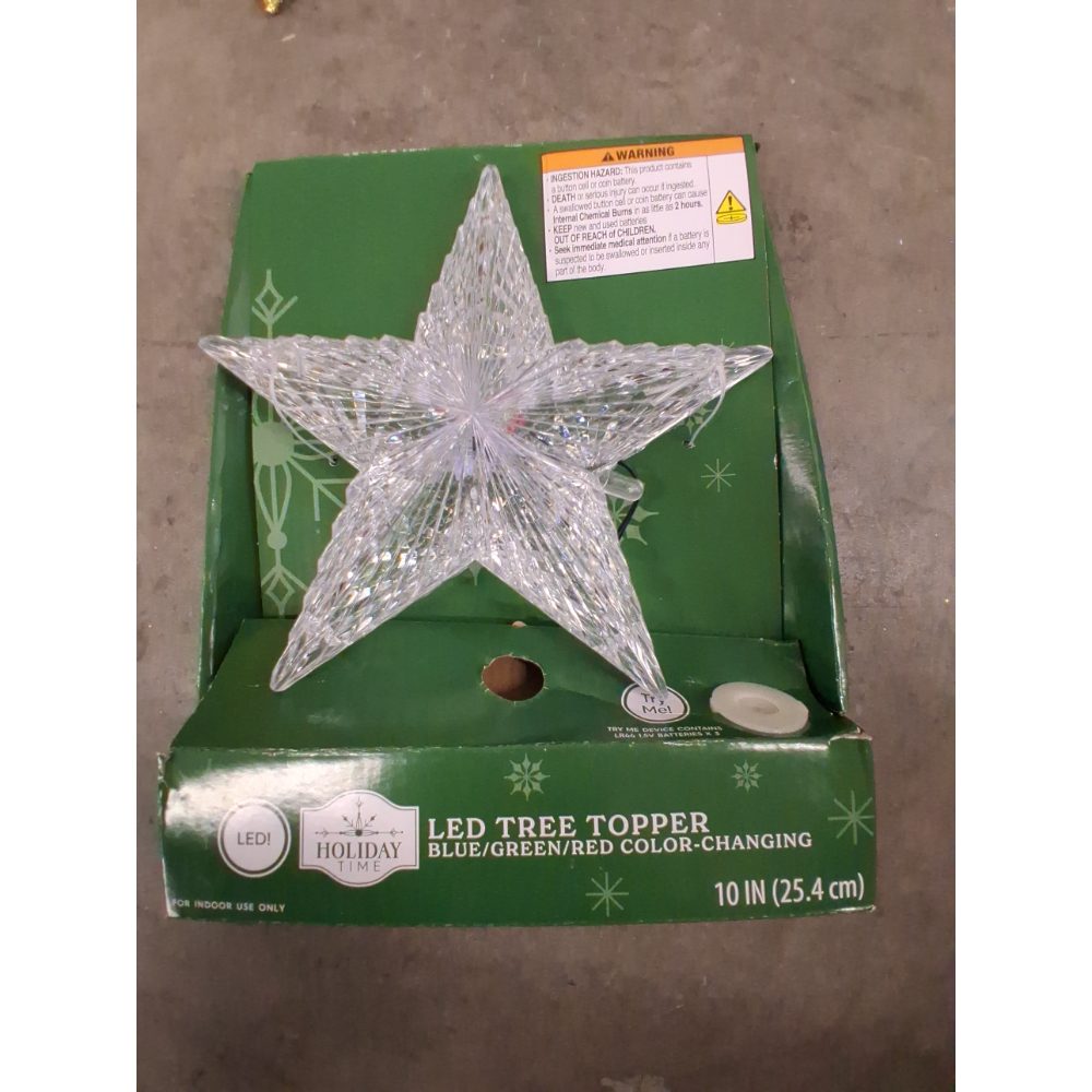 Holiday Time LED Tree Topper - Blue/Green/Red Color-Changing, 10 inch Retail $15.00