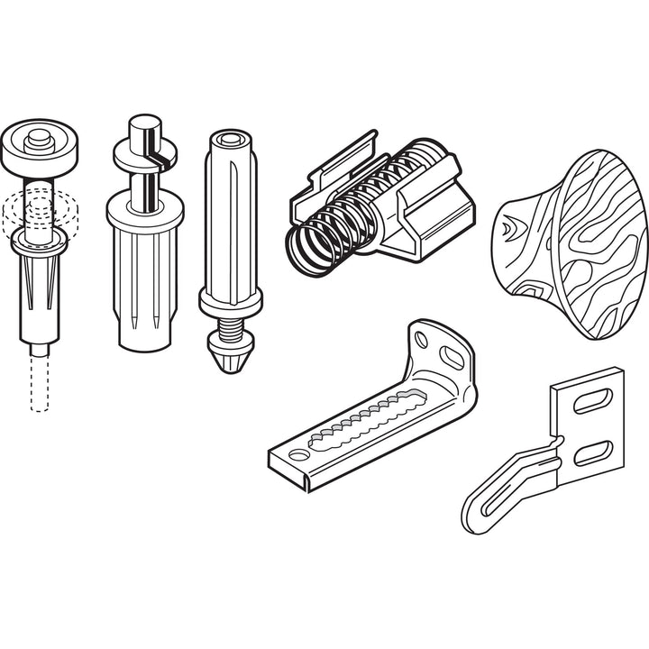 Prime-Line N 7283 Bi-Fold Door Repair Kit â€“ For 7/8â€-Wide Track and 3/8â€ Outside Diameter Pivots & Guidesâ€“Includes All Parts Needed to Repair One 2-Panel Set of Hinged Bi-Folding Doors (1 Set)