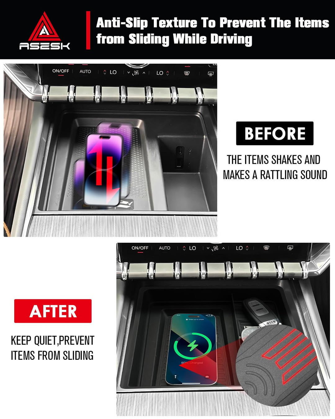ASZSK Center Console Organizer Compatible with Landcruiser 2024,Armrest Storage Box Tray Toyota Landcruiser Accessories