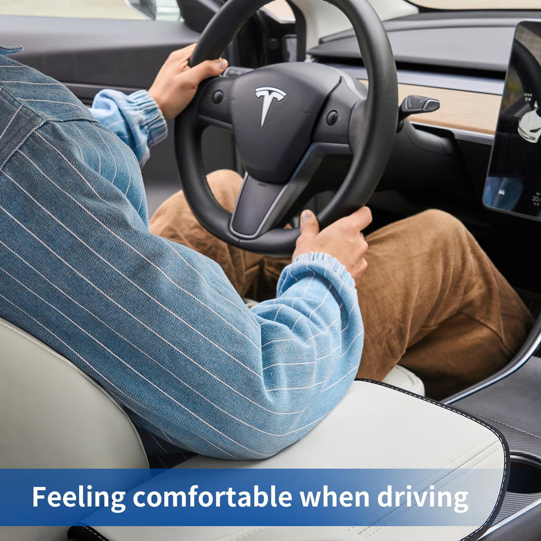 Wonarby Tesla Model 3/Y Armrest Accessories - Center Console Cover for Tesla - Car Armrest Box Cover Decoration Interior for Model 3 2017-2023 2024 2025 or Model Y 2020-2023 2024 2025 - White