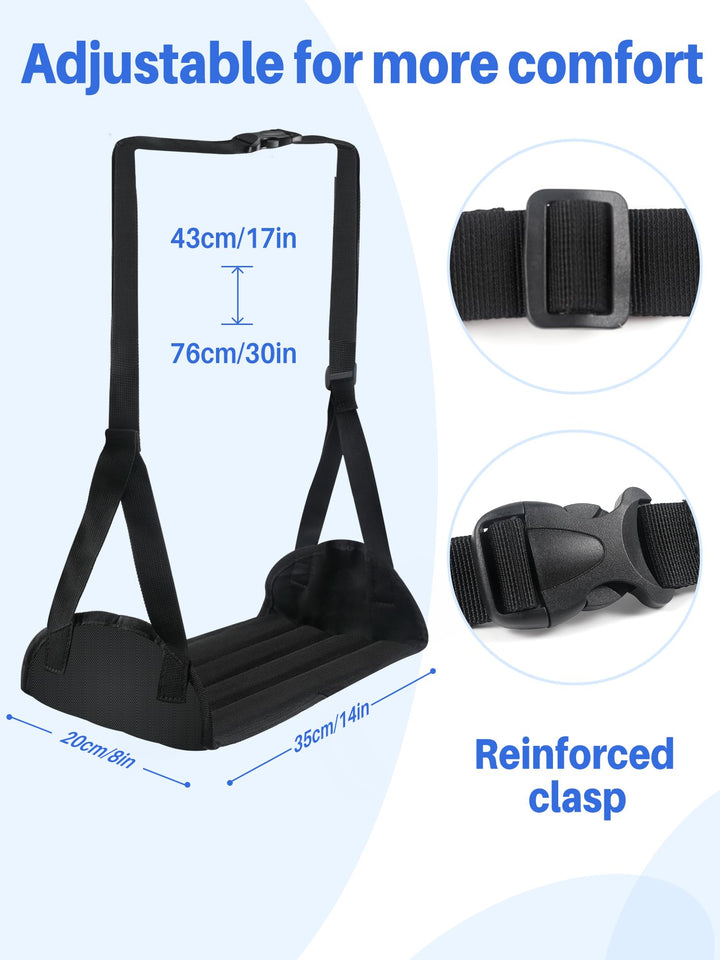 Siumir Airplane Foot Rest, Wider Foot Hammock for Plane Travel to Relax Your Feet, Upgraded Support/No Clashing/Thickened Foam/Portable Design, Also for Long Car Trips and Offices (14")