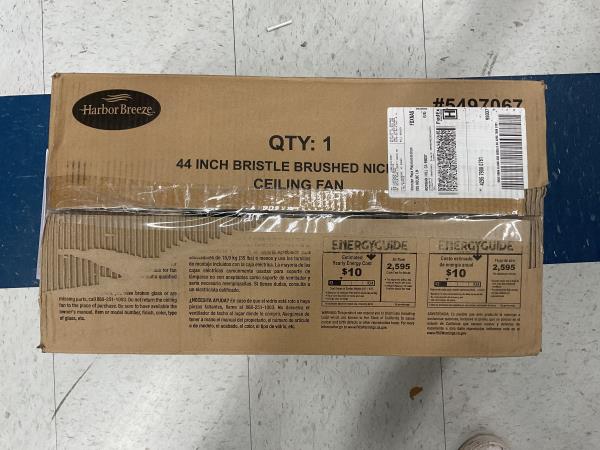 Harbor Breeze Bristle 44 inch brushed nickel Retail $139.98