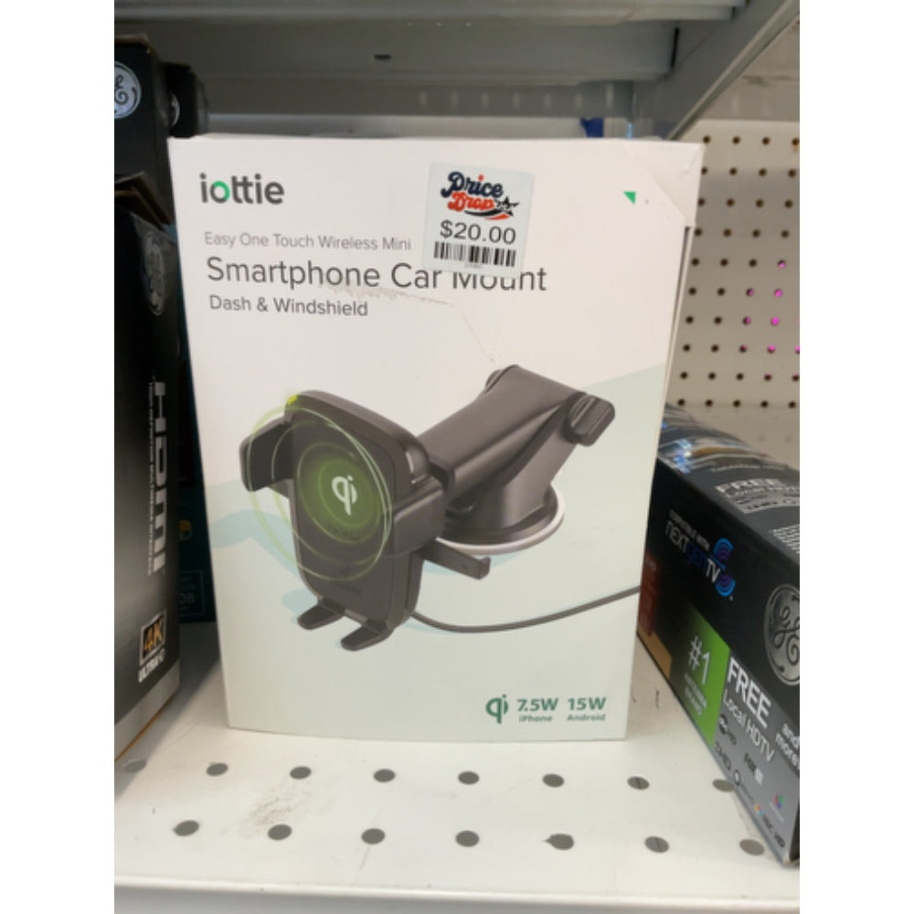 IOttie Easy One Touch Wireless Mini Dashboard & Windshield Mount  Black  Plastic