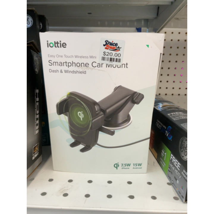IOttie Easy One Touch Wireless Mini Dashboard & Windshield Mount  Black  Plastic
