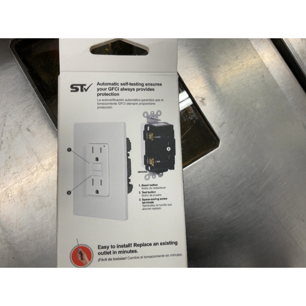 UltraPro GFCI Outlet - 15 Amp, Self-Testing, White