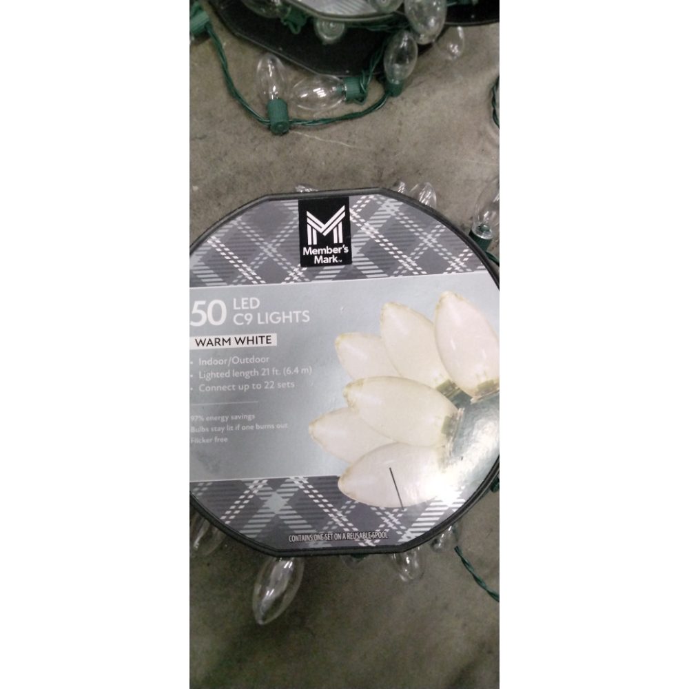 Member's Mark 50 LED C9 Lights - Warm White, Indoor/Outdoor, Connect Up to 22 Sets Retail $30.00
