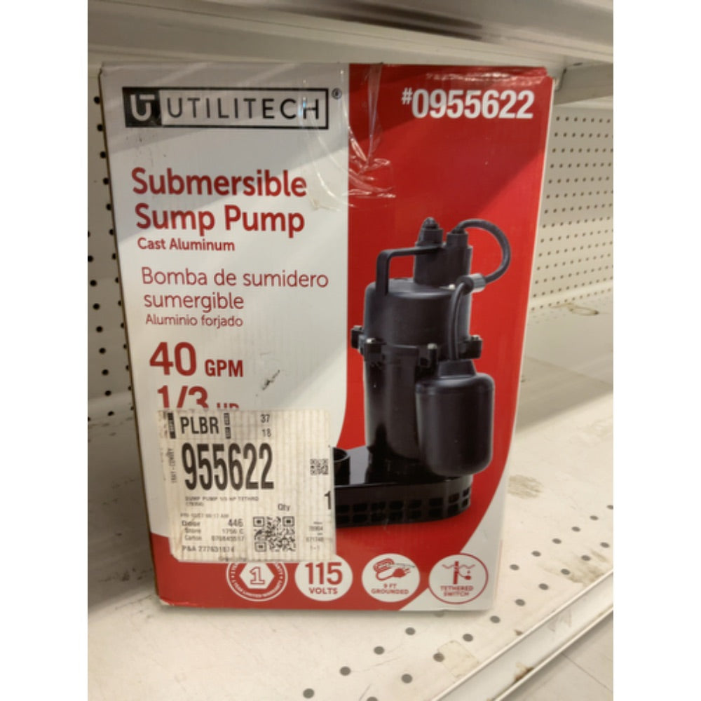 Utilitech 0.33-HPAluminum Submersible Sump Pump 148010