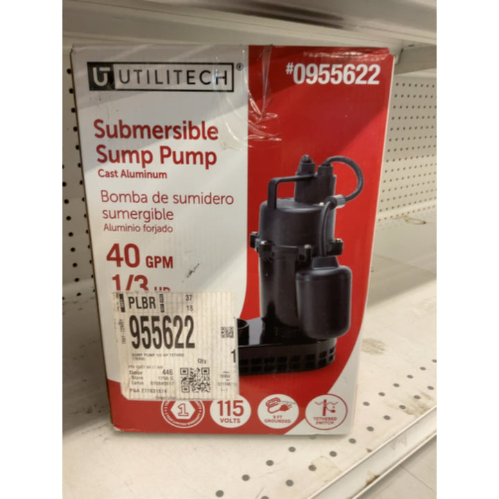 Utilitech 0.33-HPAluminum Submersible Sump Pump 148010