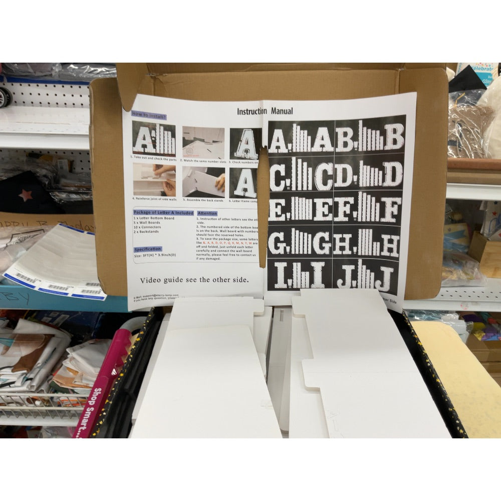 Marquee Letter Decor - Slot Design, Easy Assembly
