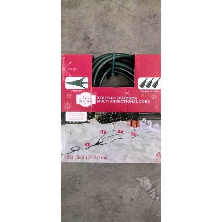 Holiday Time 3 Outlet Outdoor Multi-Directional Cord Retail $15.00