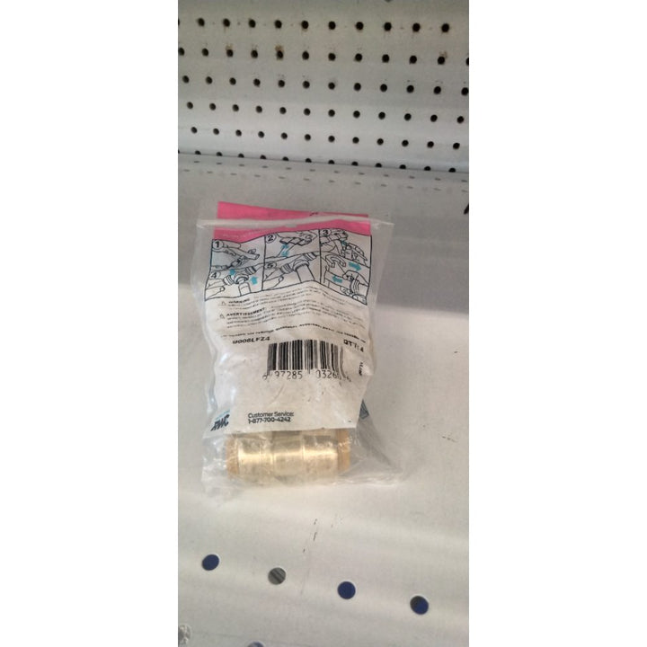 SHARKBITE U008LF, 1/2" X 1/2" STRAIGHT COUPLING 1 PACK FREE DISCONNECT CLIP,NIP